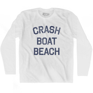 Puerto Rico Crash Boat Beach Adult Cotton Long Sleeve Vintage T-shirt - White