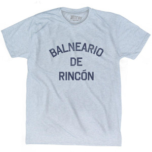 Puerto Rico Balneario de Rincon Adult Tri-Blend Vintage T-shirt-Athletic White