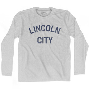 Oregon Lincoln City Adult Cotton Long Sleeve Vintage T-shirt - Grey Heather Oregon Lincoln City Adult Cotton Long Sleeve Vintage T-shirt - Grey Heather