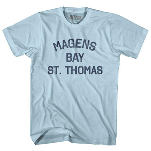 U.S. Virgin Islands Magens Bay, St. Thomas Adult Cotton Vintage T-shirt - Light Blue