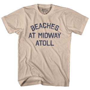 U.S. Minor Outlying Islands Beaches at Midway Atoll Adult Cotton Vintage T-shirt - Creme