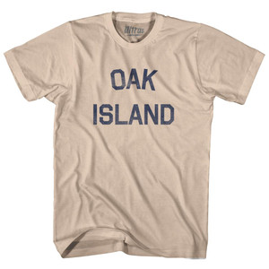North Carolina Oak Island Adult Cotton Vintage T-shirt - Creme North Carolina Oak Island Adult Cotton Vintage T-shirt - Creme