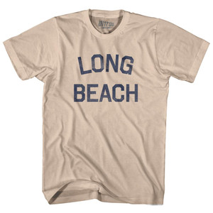 New York Long Beach Adult Cotton Vintage T-shirt - Creme New York Long Beach Adult Cotton Vintage T-shirt - Creme