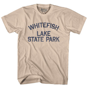 Montana Whitefish Lake State Park Adult Cotton Vintage T-shirt - Creme Montana Whitefish Lake State Park Adult Cotton Vintage T-shirt - Creme