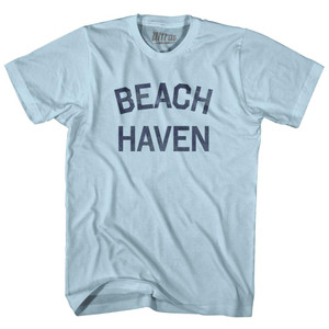 New Jersey Beach Haven Adult Cotton Vintage T-shirt - Light Blue New Jersey Beach Haven Adult Cotton Vintage T-shirt - Light Blue