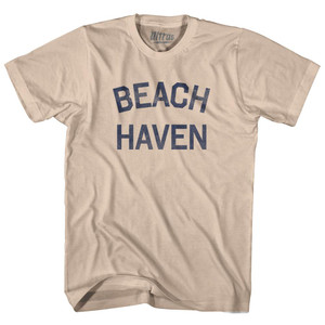 New Jersey Beach Haven Adult Cotton Vintage T-shirt - Creme New Jersey Beach Haven Adult Cotton Vintage T-shirt - Creme