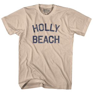 Louisiana Holly Beach Adult Cotton Vintage T-shirt - Creme Louisiana Holly Beach Adult Cotton Vintage T-shirt - Creme