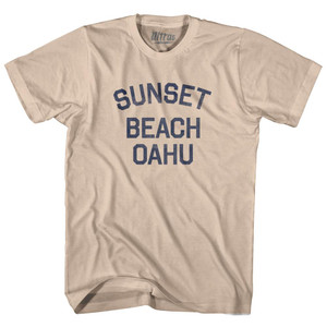 Hawaii Sunset Beach Oahu Adult Cotton Vintage T-shirt - Creme Hawaii Sunset Beach Oahu Adult Cotton Vintage T-shirt - Creme
