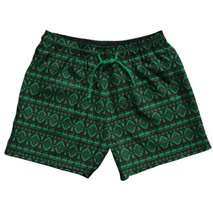 Ultras Chevron Black & Kelly 5" Swim Shorts Made in USA-Black Kelly Ultras Chevron Black & Kelly 5" Swim Shorts Made in USA-Black Kelly