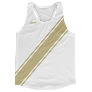 White & Gold Vegas Sash Running Tank Top Racerback Track & Cross Country Singlet Jersey Made In USA - White & Gold Vegas White & Gold Vegas Sash Running Tank Top Racerback Track & Cross Country Singlet Jersey Made In USA - White & Gold Vegas