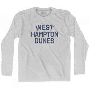 New York West Hampton Dunes Adult Cotton Long Sleeve Vintage T-shirt - Grey Heather