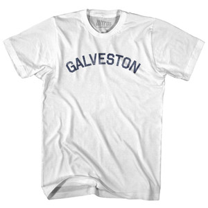 Texas Galveston Adult Cotton Vintage T-shirt - White