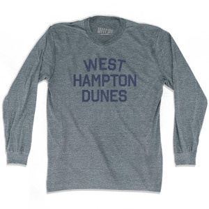 New York West Hampton Dunes Adult Tri-Blend Long Sleeve Vintage T-shirt - Athletic Grey New York West Hampton Dunes Adult Tri-Blend Long Sleeve Vintage T-shirt - Athletic Grey