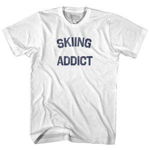 Skiing Addict Youth Cotton T-shirt - White