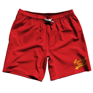 Average Joes 7.5" Swim Shorts Made in USA - Red Average Joes 7.5" Swim Shorts Made in USA - Red