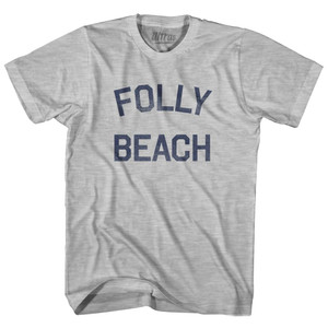 South Carolina Folly Beach Adult Cotton Vintage T-shirt - Grey Heather