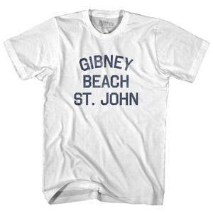 U.S. Virgin Islands Gibney Beach, St. John Adult Cotton Vintage T-shirt - White