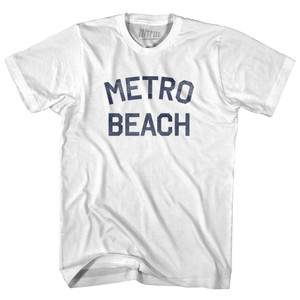 Michigan Metro Beach Adult Cotton Vintage T-shirt - White