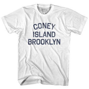 New York Coney Island, Brooklyn Womens Cotton Junior Cut Vintage T-shirt - White New York Coney Island, Brooklyn Womens Cotton Junior Cut Vintage T-shirt - White