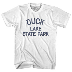 Michigan Duck Lake State Park Adult Cotton Vintage T-shirt - White Michigan Duck Lake State Park Adult Cotton Vintage T-shirt - White