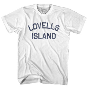 Massachusetts Lovells Island Adult Cotton Vintage T-shirt - White Massachusetts Lovells Island Adult Cotton Vintage T-shirt - White