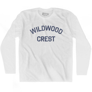 New Jersey Wildwood Crest Adult Cotton Long Sleeve Vintage T-shirt - White New Jersey Wildwood Crest Adult Cotton Long Sleeve Vintage T-shirt - White