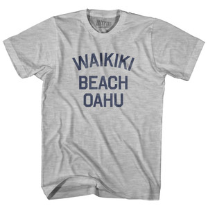 Hawaii Waikiki Beach Oahu Adult Cotton Vintage T-shirt - Grey Heather Hawaii Waikiki Beach Oahu Adult Cotton Vintage T-shirt - Grey Heather