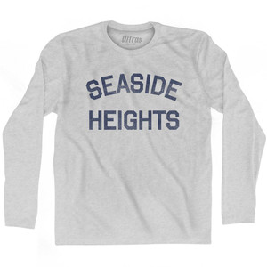 New Jersey Seaside Heights Adult Cotton Long Sleeve Vintage T-shirt - Grey Heather