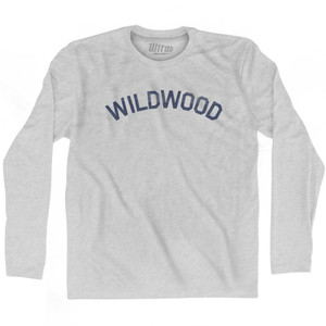 New Jersey Wildwood Adult Cotton Long Sleeve Vintage T-shirt - Grey Heather New Jersey Wildwood Adult Cotton Long Sleeve Vintage T-shirt - Grey Heather