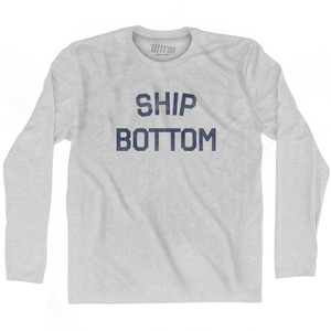 New Jersey Ship Bottom Adult Cotton Long Sleeve Vintage T-shirt - Grey Heather New Jersey Ship Bottom Adult Cotton Long Sleeve Vintage T-shirt - Grey Heather