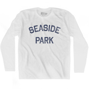 New Jersey Seaside Park Adult Cotton Long Sleeve Vintage T-shirt-White New Jersey Seaside Park Adult Cotton Long Sleeve Vintage T-shirt-White