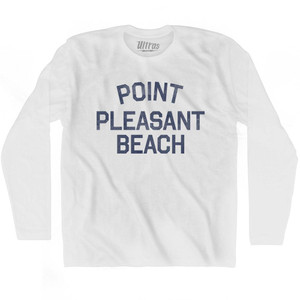New Jersey Point Pleasant Beach Adult Cotton Long Sleeve Vintage T-shirt - White New Jersey Point Pleasant Beach Adult Cotton Long Sleeve Vintage T-shirt - White