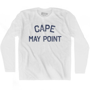 New Jersey Cape May Point Adult Cotton Long Sleeve Vintage T-shirt - White New Jersey Cape May Point Adult Cotton Long Sleeve Vintage T-shirt - White