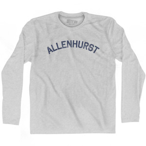 New Jersey Allenhurst Adult Cotton Long Sleeve Vintage T-shirt-Grey Heather New Jersey Allenhurst Adult Cotton Long Sleeve Vintage T-shirt-Grey Heather
