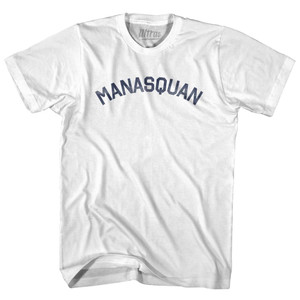 New Jersey Manasquan Womens Cotton Junior Cut Vintage T-shirt - White New Jersey Manasquan Womens Cotton Junior Cut Vintage T-shirt - White