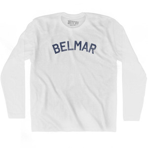 New Jersey Belmar Adult Cotton Long Sleeve Vintage T-shirt - White New Jersey Belmar Adult Cotton Long Sleeve Vintage T-shirt - White