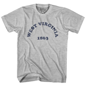 West Virginia State 1863 Womens Cotton Junior Cut Vintage T-shirt - Grey Heather West Virginia State 1863 Womens Cotton Junior Cut Vintage T-shirt - Grey Heather