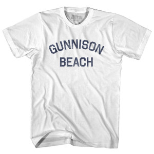 New Jersey Gunnison Beach Womens Cotton Junior Cut Vintage T-shirt - White New Jersey Gunnison Beach Womens Cotton Junior Cut Vintage T-shirt - White