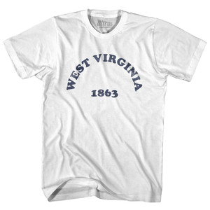 West Virginia State 1863 Womens Cotton Junior Cut Vintage T-shirt-White West Virginia State 1863 Womens Cotton Junior Cut Vintage T-shirt-White