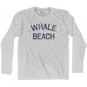 Nevada Whale Beach Adult Cotton Long Sleeve Vintage T-shirt - Grey Heather Nevada Whale Beach Adult Cotton Long Sleeve Vintage T-shirt - Grey Heather