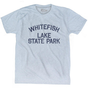 Montana Whitefish Lake State Park Adult Tri-Blend Vintage T-shirt - Athletic White Montana Whitefish Lake State Park Adult Tri-Blend Vintage T-shirt - Athletic White
