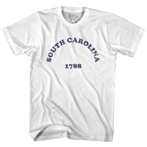 South Carolina State 1788 Womens Cotton Junior Cut Vintage T-shirt - White