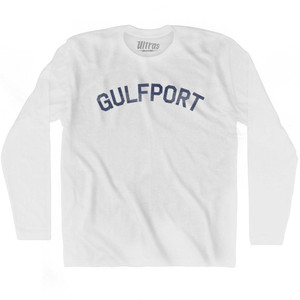Mississippi Gulfport Adult Cotton Long Sleeve Vintage T-shirt - White Mississippi Gulfport Adult Cotton Long Sleeve Vintage T-shirt - White