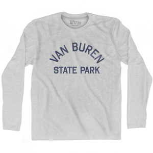 Michigan Van Buren State Park Adult Cotton Long Sleeve Vintage T-shirt - Grey Heather