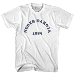 North Dakota State 1889 Womens Cotton Junior Cut Vintage T-shirt - White North Dakota State 1889 Womens Cotton Junior Cut Vintage T-shirt - White