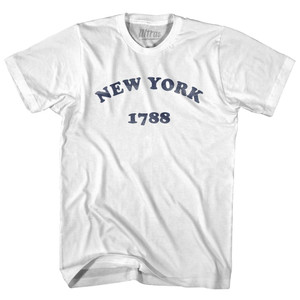 New York State 1788 Womens Cotton Junior Cut Vintage T-shirt - White New York State 1788 Womens Cotton Junior Cut Vintage T-shirt - White