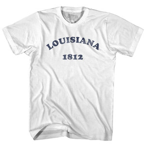 Louisiana State 1812 Womens Cotton Junior Cut Vintage T-shirt - White Louisiana State 1812 Womens Cotton Junior Cut Vintage T-shirt - White