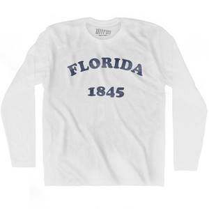 Florida State 1845 Adult Cotton Long Sleeve Vintage T-shirt - White Florida State 1845 Adult Cotton Long Sleeve Vintage T-shirt - White