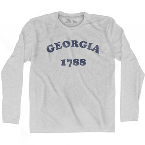 Georgia State 1788 Adult Cotton Long Sleeve Vintage T-shirt - Grey Heather Georgia State 1788 Adult Cotton Long Sleeve Vintage T-shirt - Grey Heather