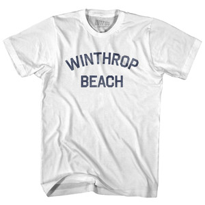 Massachusetts Winthrop Beach Womens Cotton Junior Cut Vintage T-shirt - White